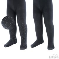 T103-BLK-0-6: 2 Pack Black Tights (0-3 Months)